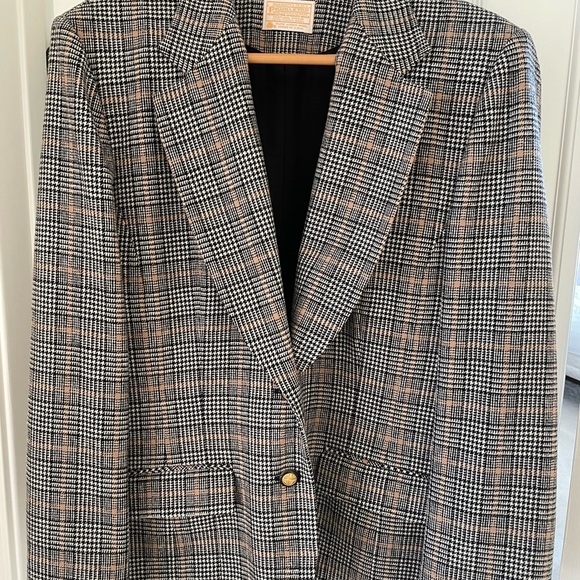 Pendleton 100% Wool Glen Plaid Blazer Size 18 - Picture 1 of 7